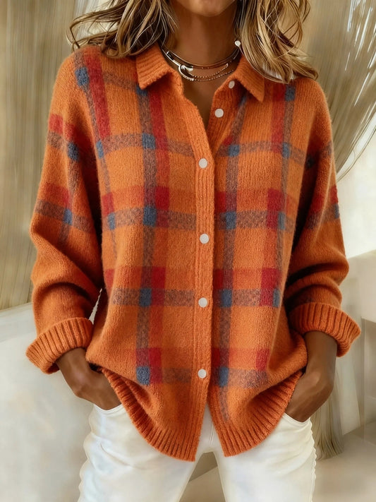 Cardigan Cait — Chemise Boutonnée Tartan Automne