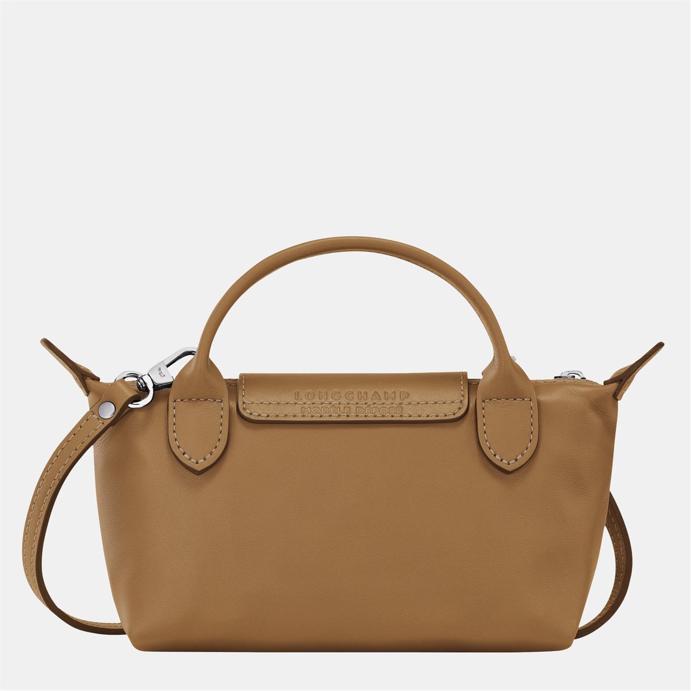 Mini Bolsa de Couro Longchamp - Castanho