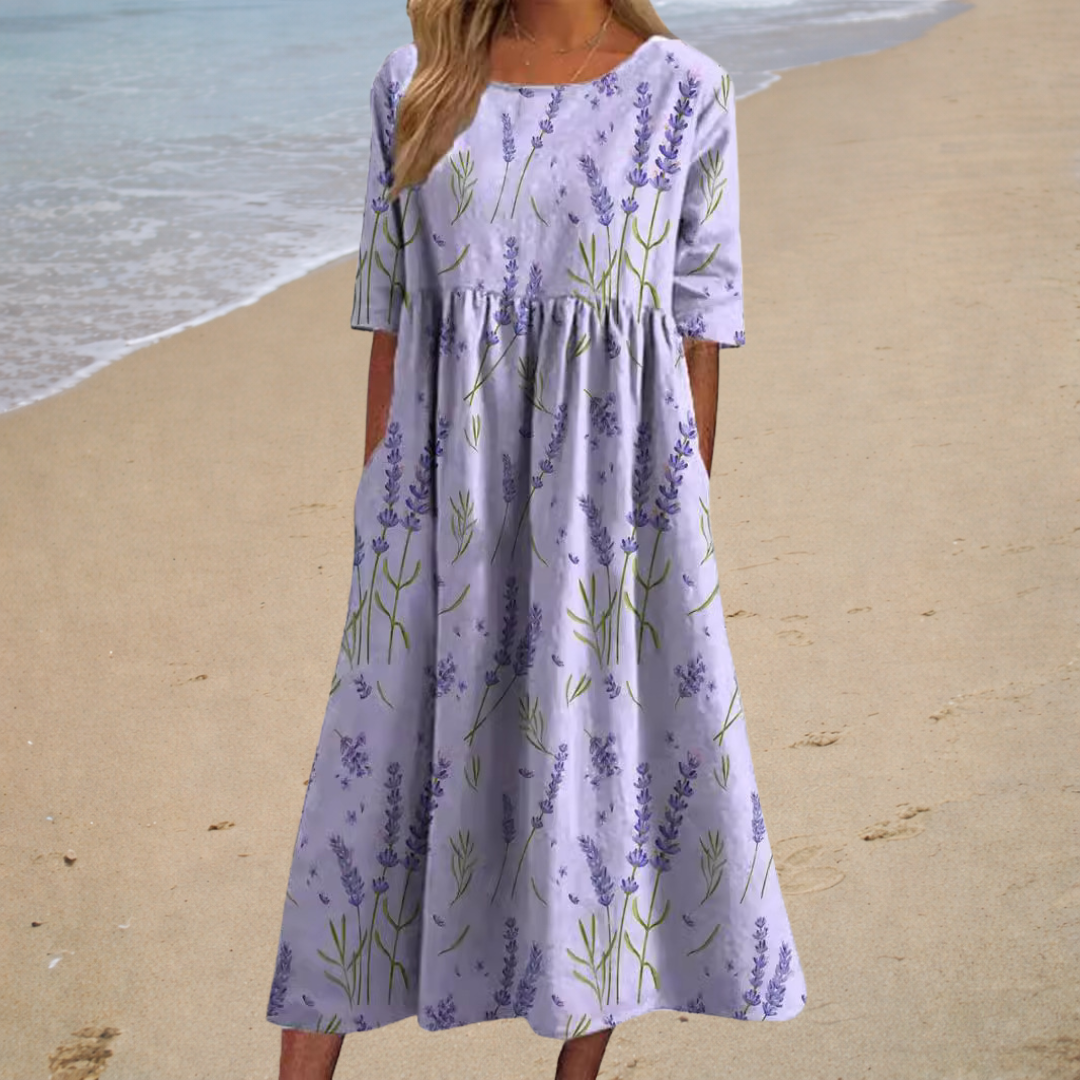 Robe Aurélie — Midi Romantique Manches Courtes