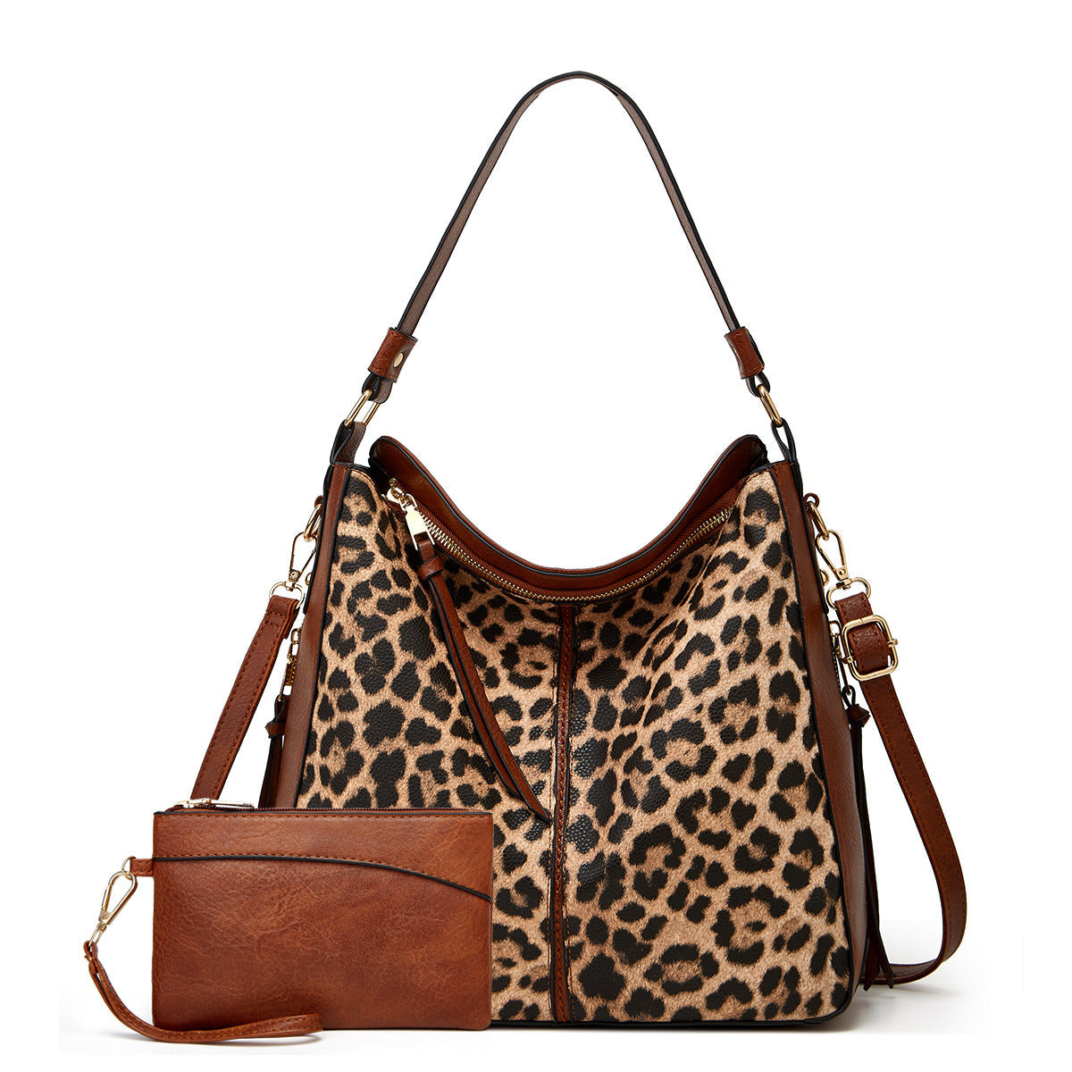 Sac Hobo Antivol en Cuir Imprimé Luxe + Pochette Offerte