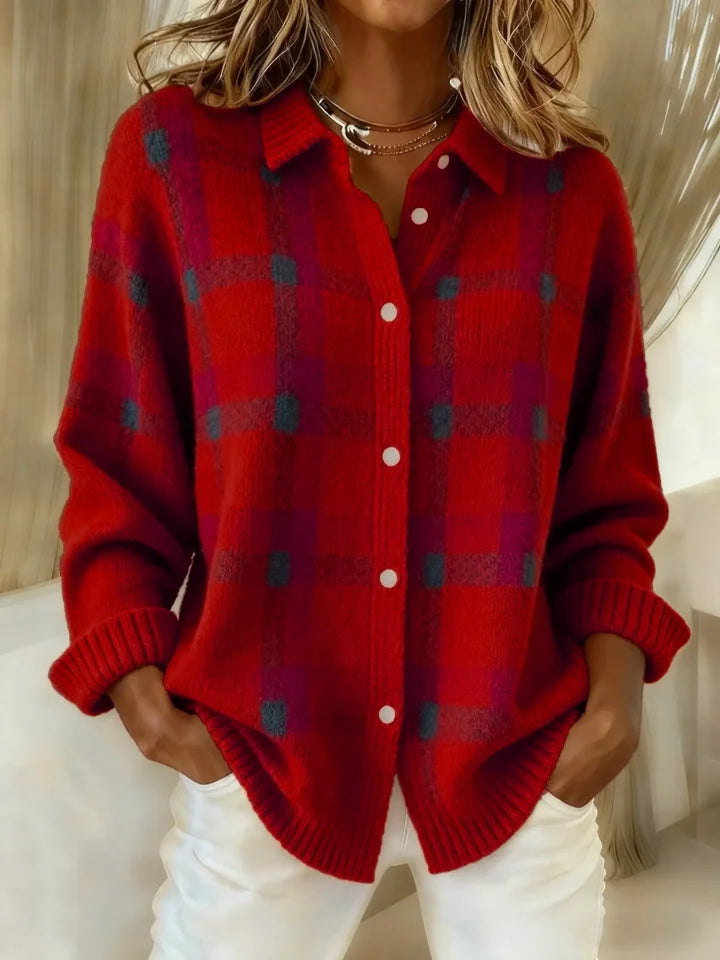 Cardigan Cait — Chemise Boutonnée Tartan Automne
