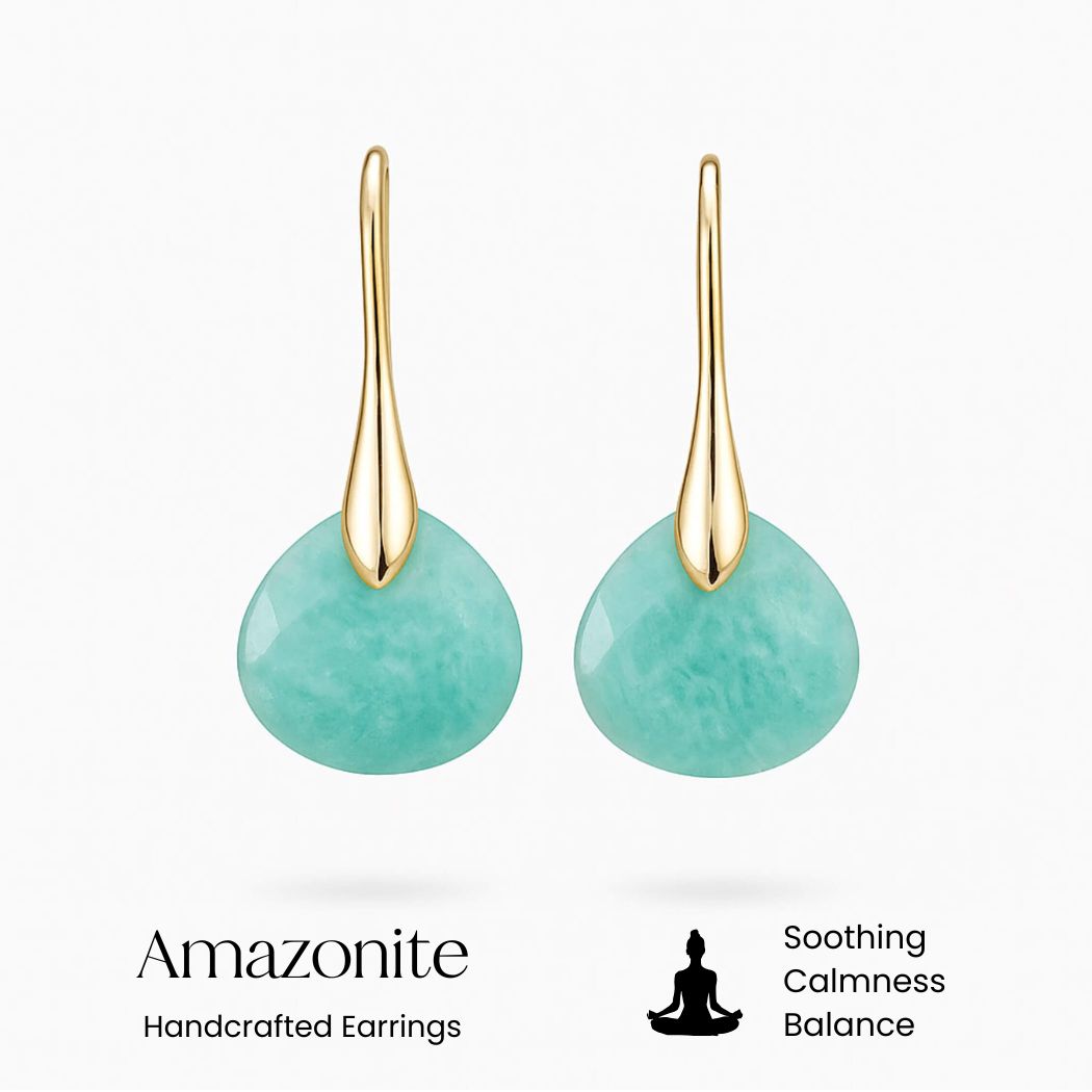 Boucles Margaux — Pierre Turquoise Dorée