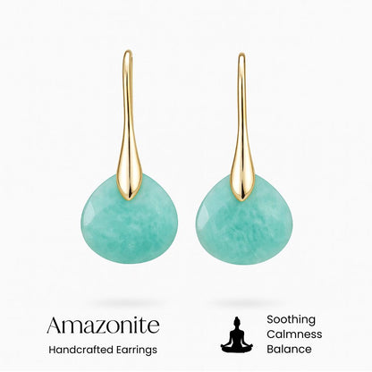 Boucles Margaux — Pierre Turquoise Dorée