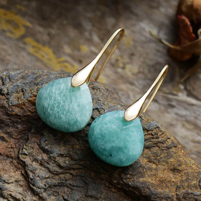 Boucles Margaux — Pierre Turquoise Dorée