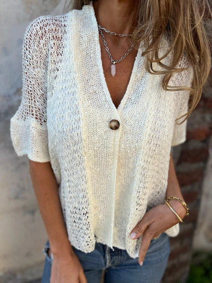 Carolina | Gilet en maille ajourée