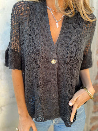 Carolina | Gilet en maille ajourée