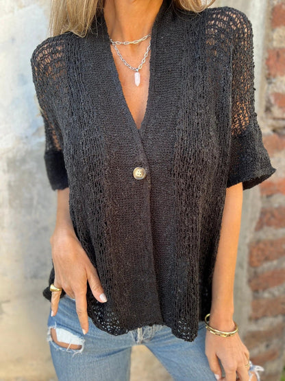 Carolina | Gilet en maille ajourée
