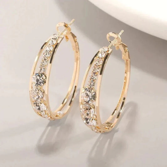Boucles d'Oreilles Créoles Scintillantes Élégantes
