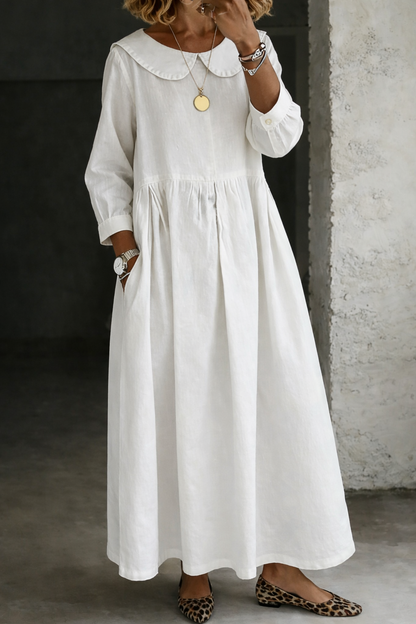 Robe en denim avec col Peter Pan