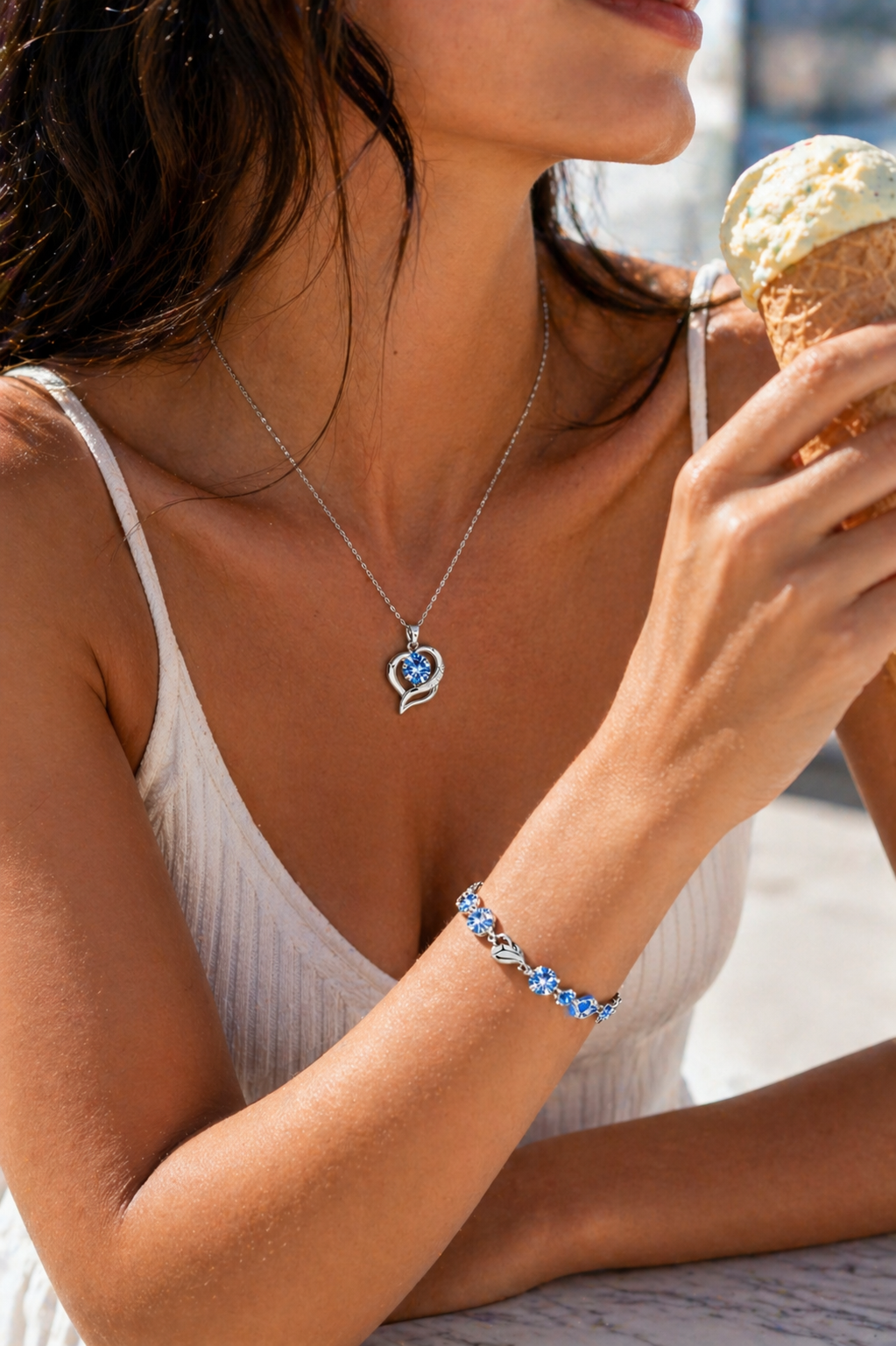 Parure Bleue de Florence — Quartz et Cristaux Luminia