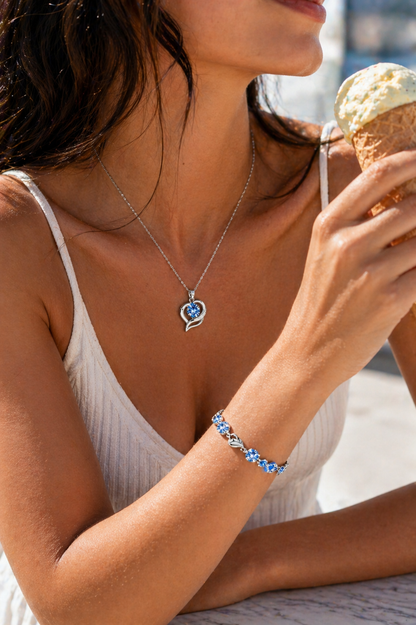 Parure Bleue de Florence — Quartz et Cristaux Luminia