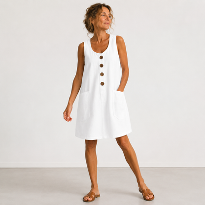 Isabelle - Robe en coton et lin