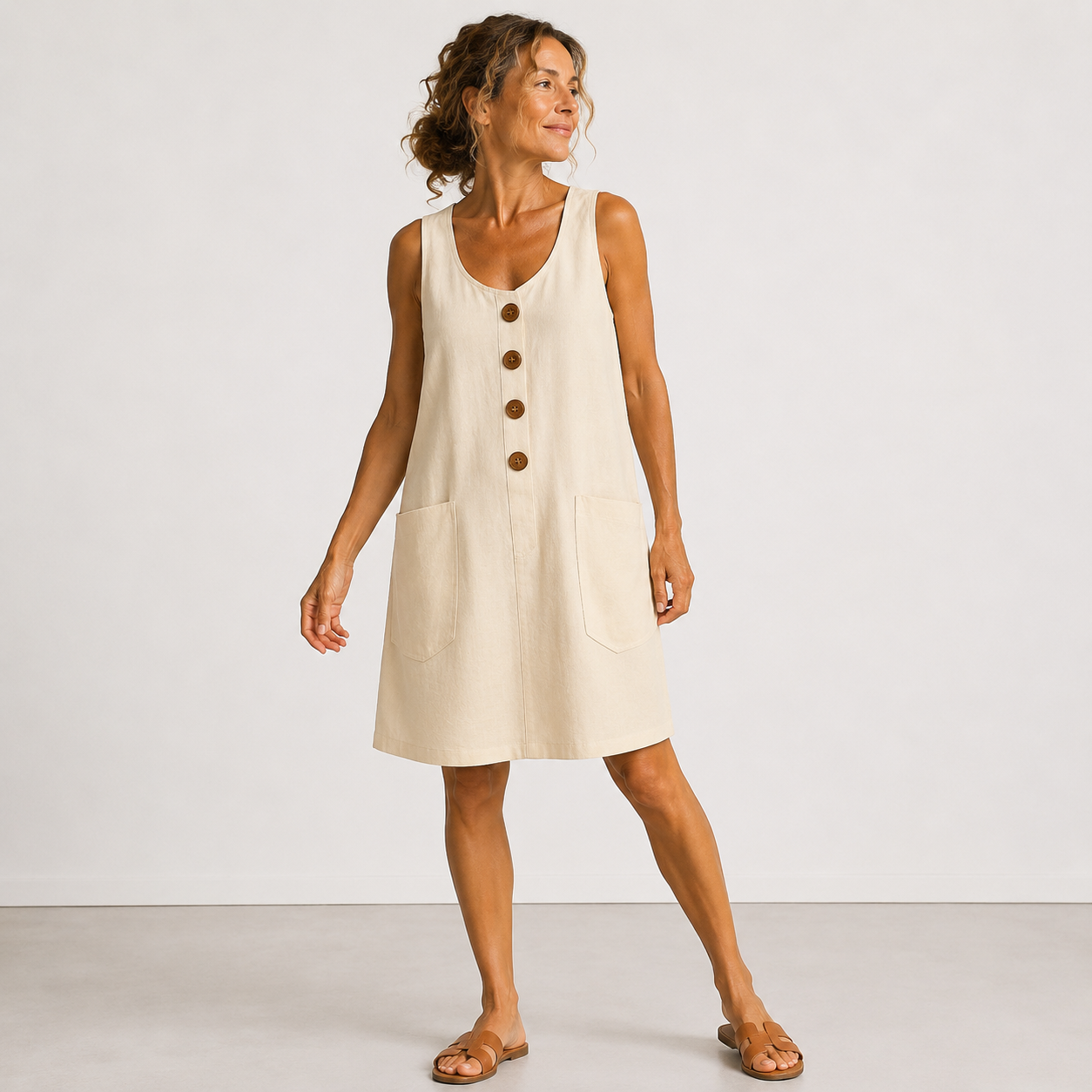 Isabelle - Robe en coton et lin