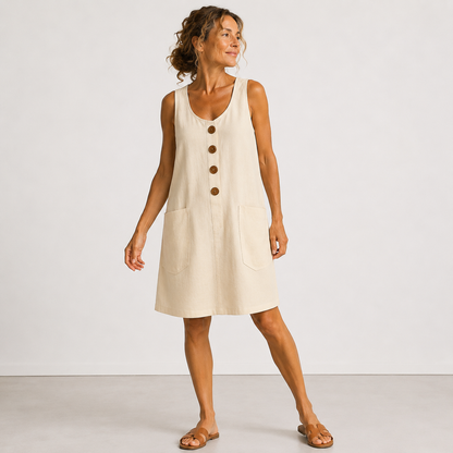 Isabelle - Robe en coton et lin