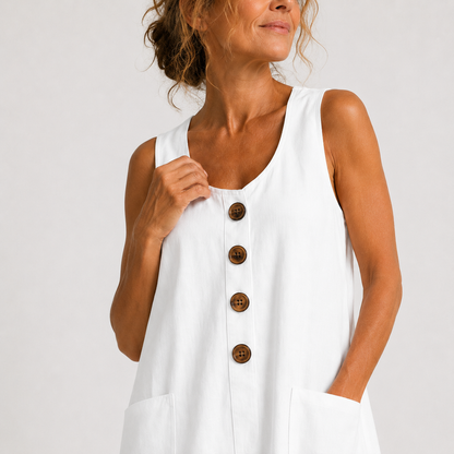 Isabelle - Robe en coton et lin