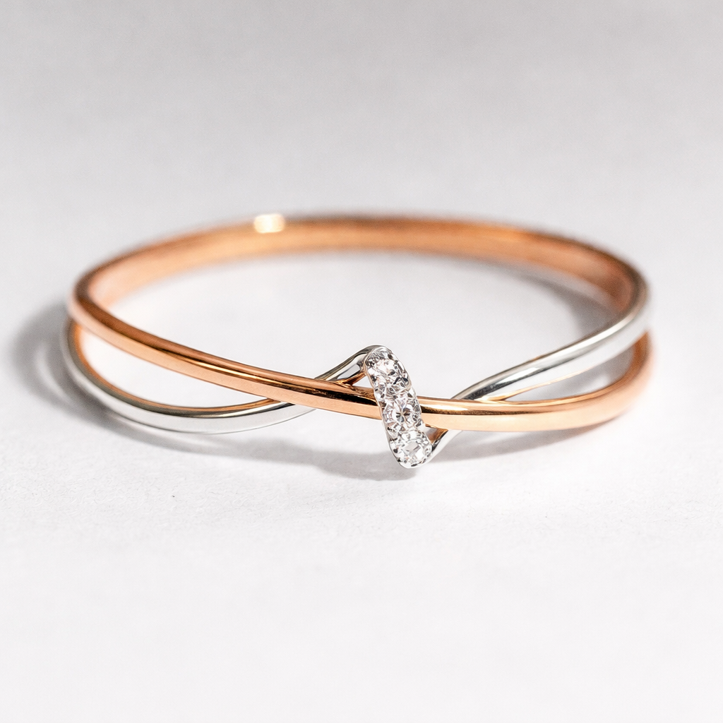 Bague Eliza Torsadée Dorée & Argentée Vintage
