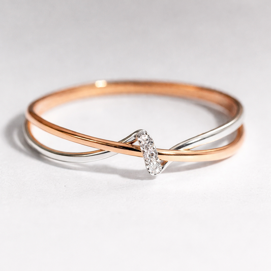 Bague Eliza Torsadée Dorée & Argentée Vintage