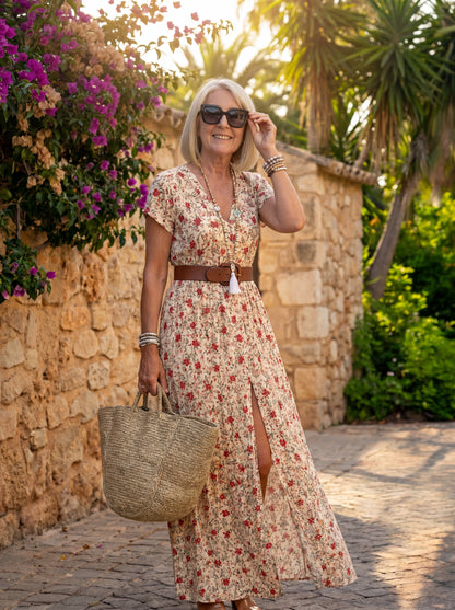 Joselin™ – Robe longue bohème et vaporeuse avec ceinture