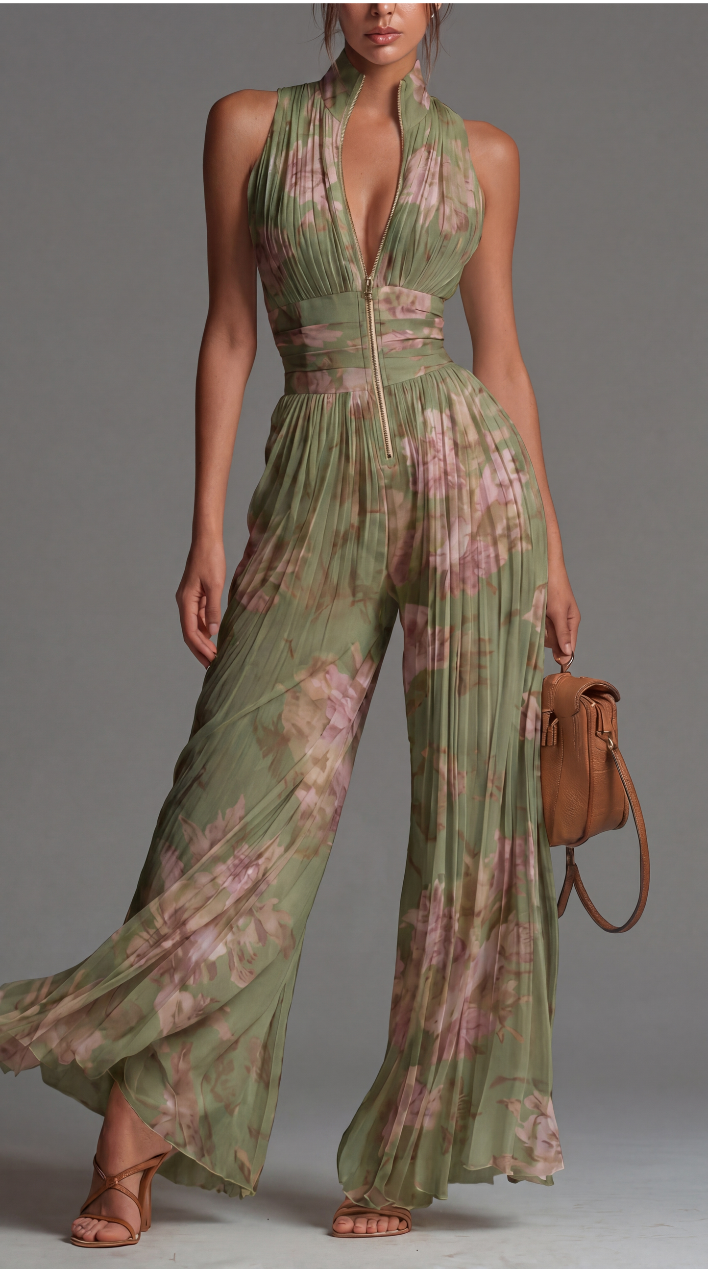 Ensemble Inès — Combinaison Plissée Florale Resort