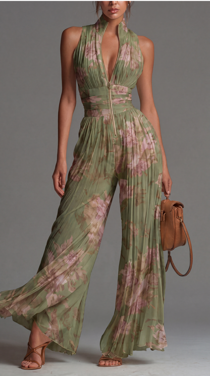 Ensemble Inès — Combinaison Plissée Florale Resort