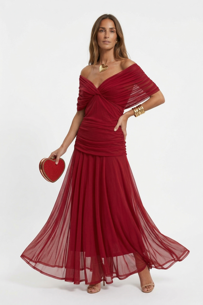 Robe longue avec décolleté en V