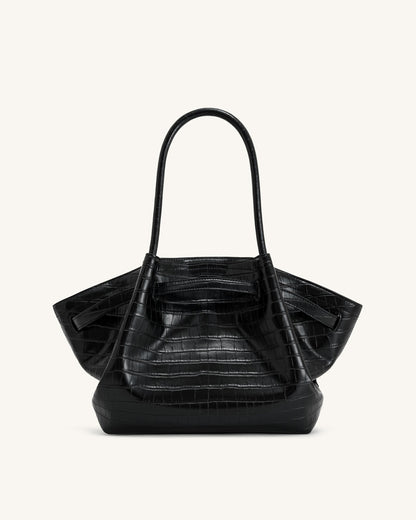 Hana Sac Cabas Moyen – Croco Noir