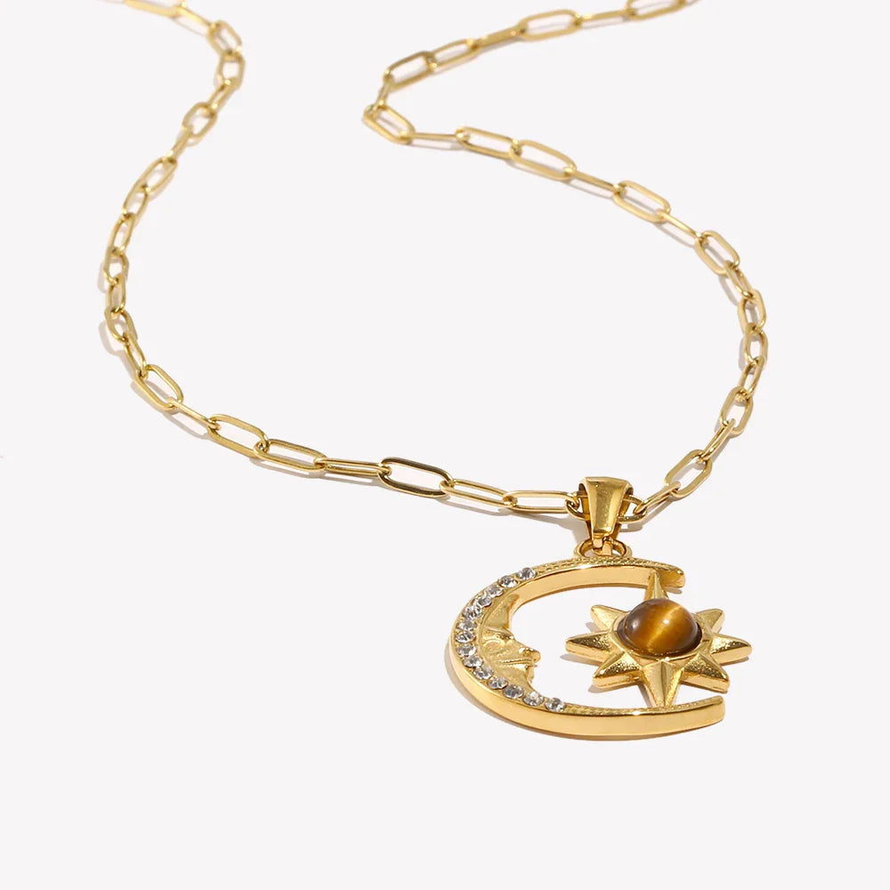 Collier Céleste Luna — Doré Ambré