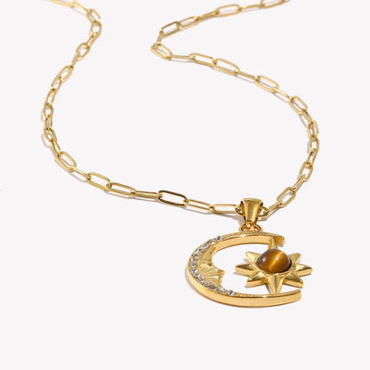 Collier Céleste Luna — Doré Ambré