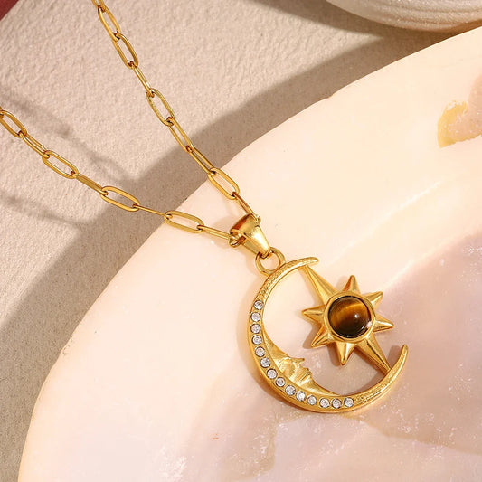 Collier Céleste Luna — Doré Ambré