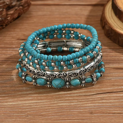 Bracelet Bohème — Perles Turquoises Set