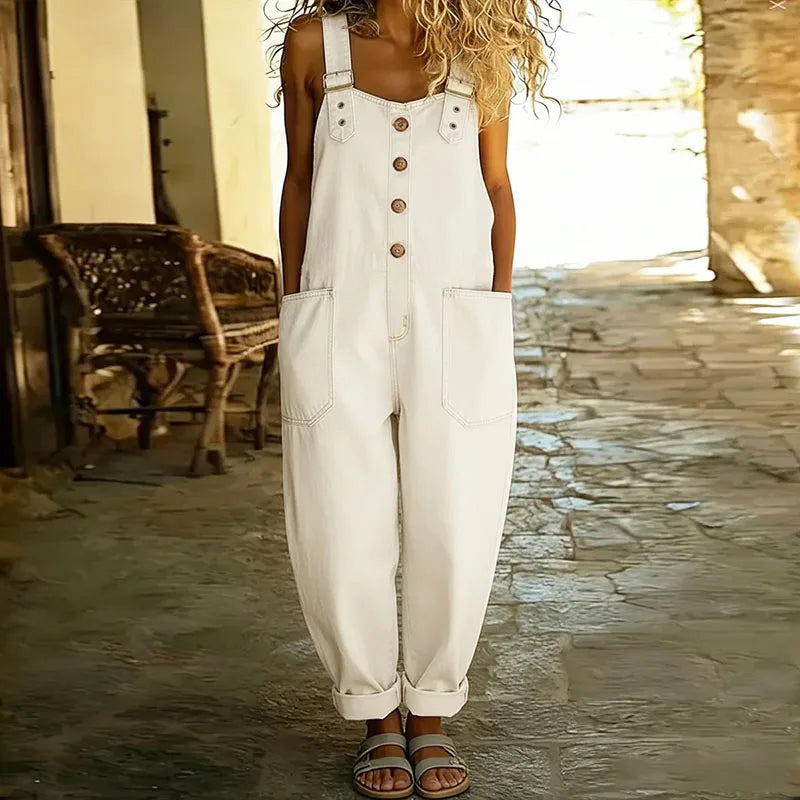 Combinaison Mae | Salopette en denim doux vintage avec bretelles ajustables