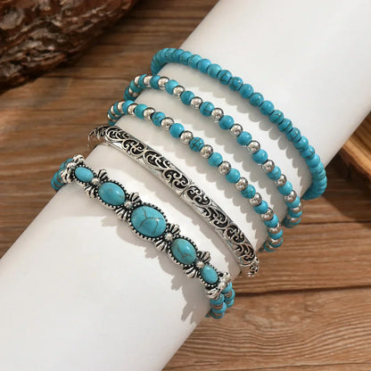 Bracelet Bohème — Perles Turquoises Set