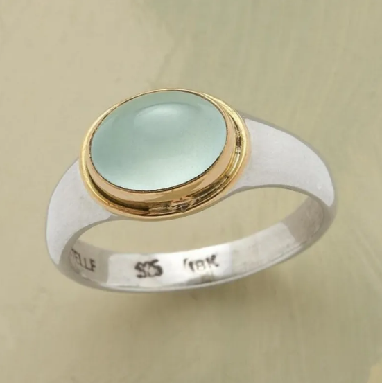 Bague Argent Diamant Vert