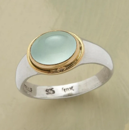 Bague Argent Diamant Vert
