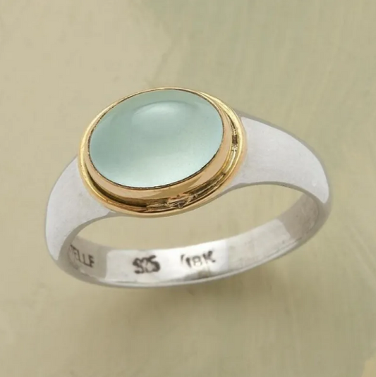 Bague Argent Diamant Vert