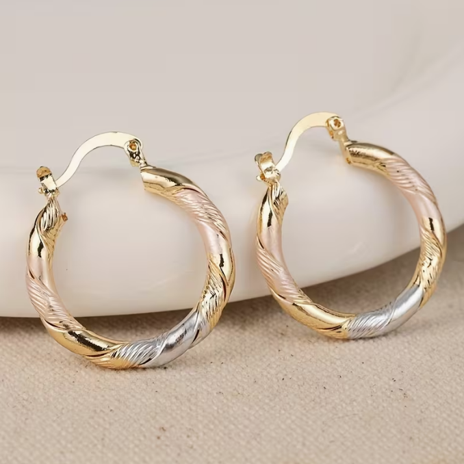 Boucles d'Oreilles Créoles Torsadées Twilight
