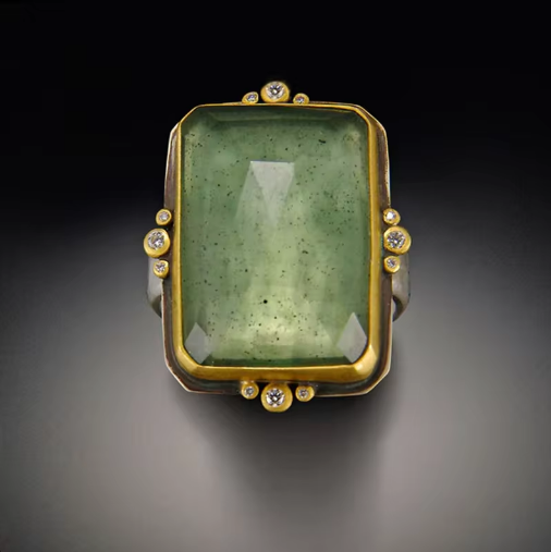 Bague Rétro Française Cristal Carré