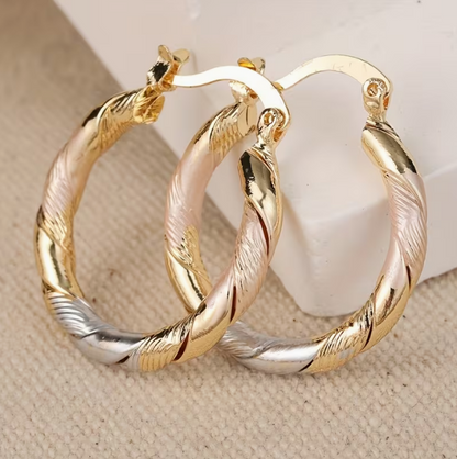 Boucles d'Oreilles Créoles Torsadées Twilight