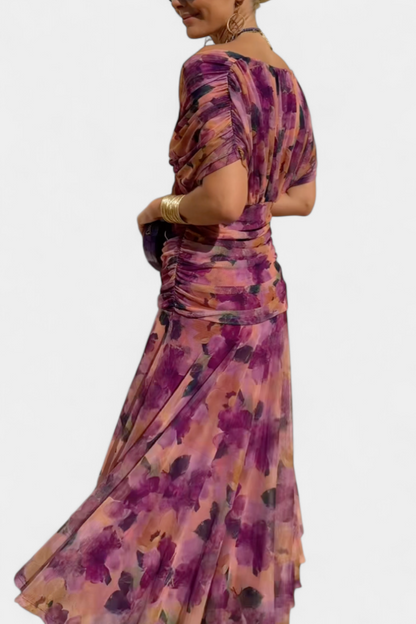 Robe Alondra — Longue Fleurie Décolleté V Romantique