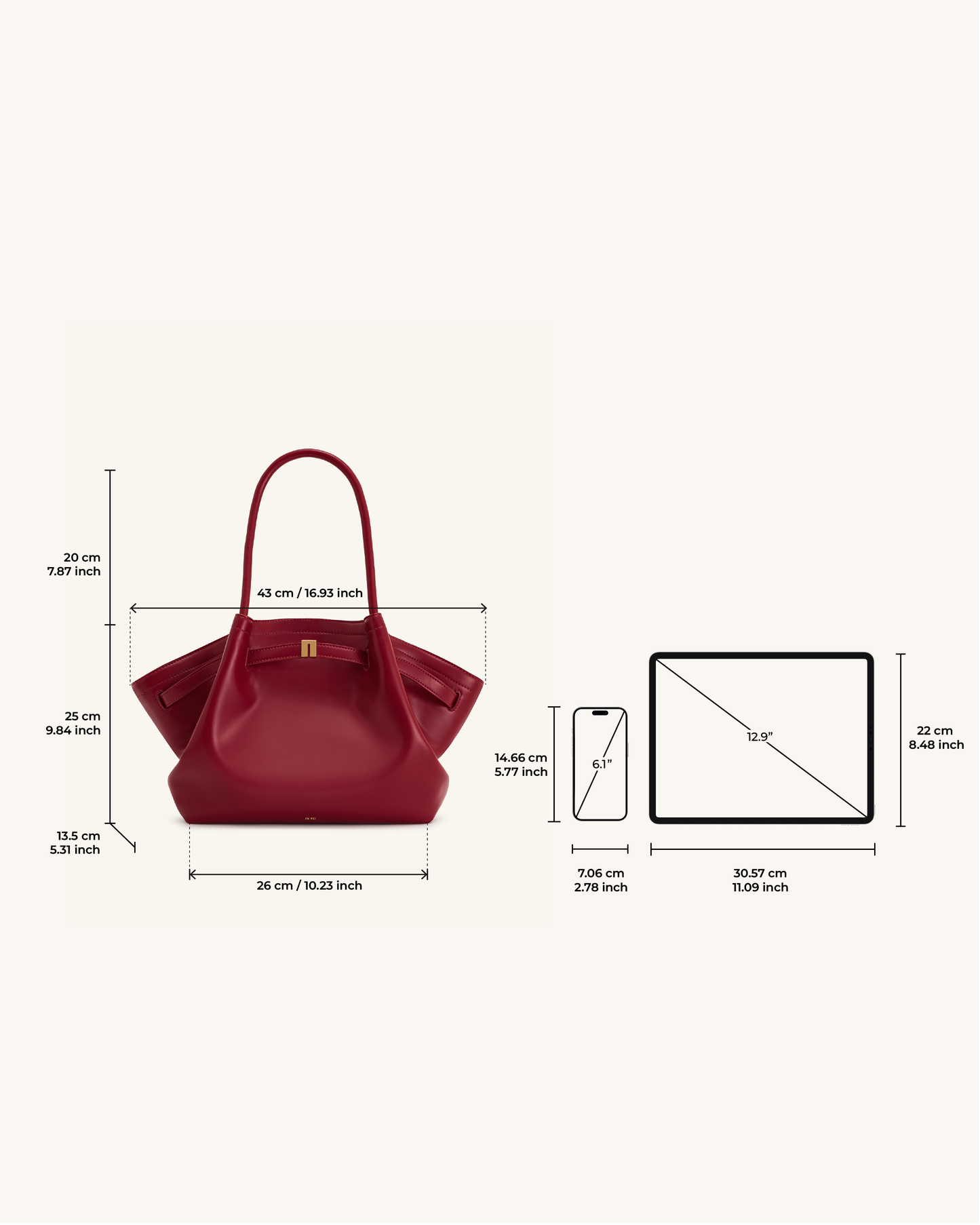 Hana Sac Cabas Moyen – Grenat