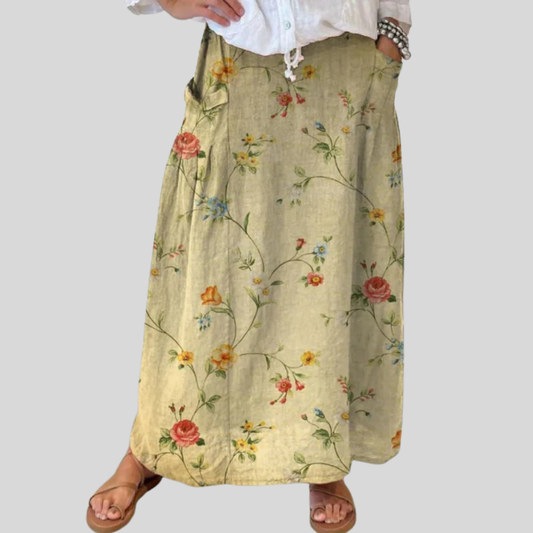 Clementine | Elegant Floral Pocket Skirt