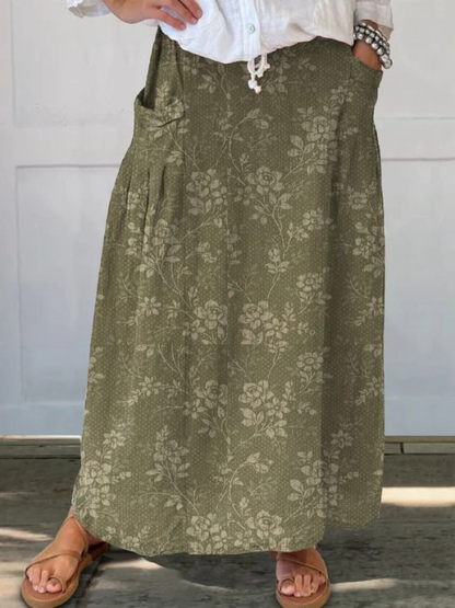 Josephine | Vintage Floral Pocket Skirt