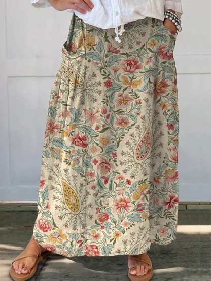 Adeline | Vintage Floral Pocket Skirt