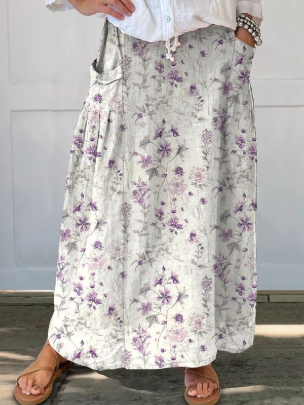 Rosabel — Jupe Florale Vintage à Poches