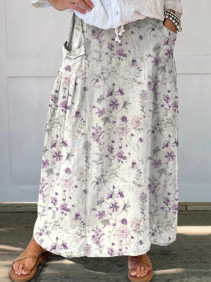 Rosabel — Jupe Florale Vintage à Poches