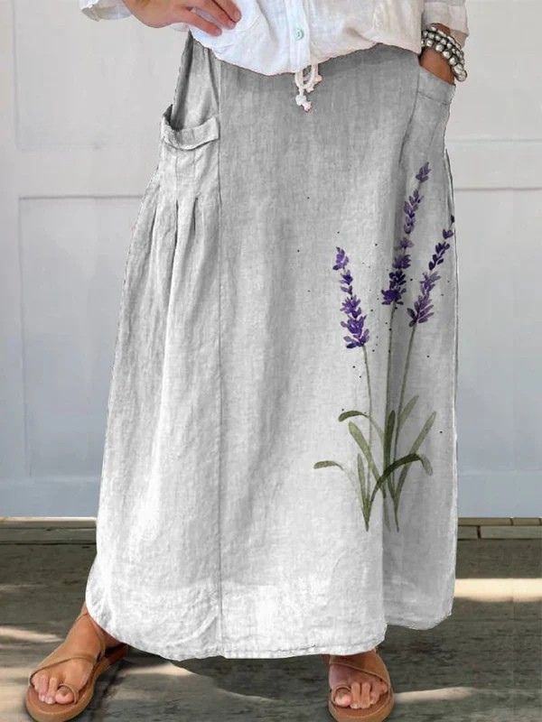 Lavinia | Lavender Floral Pocket Skirt