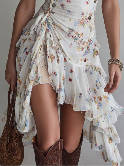 Mini-robe en viscose à imprimé floral