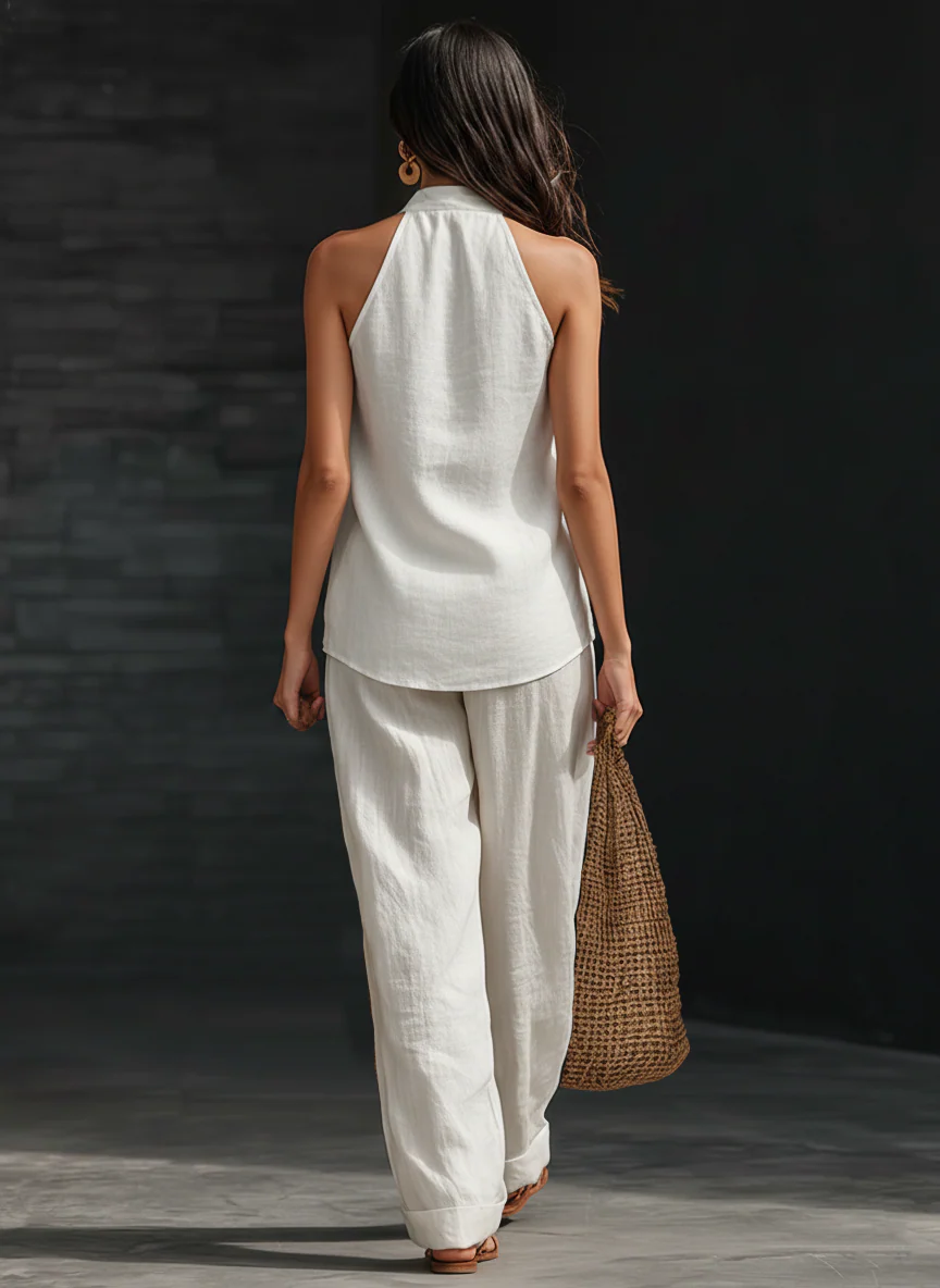 Zoë™ | Ensemble Sans Manches et Pantalon Large