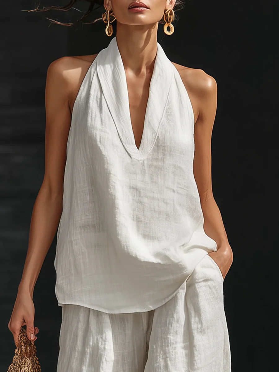 Zoë™ | Ensemble Sans Manches et Pantalon Large