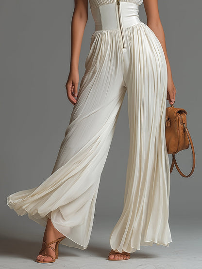 Ensemble Zsófia — Combinaison Chiffon Plissé Blanc